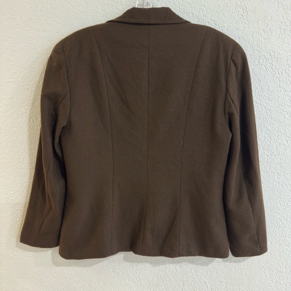 Rafaella 100%Wool Zip-Up Jacket Blazer Brown Size 10 - Picture 9 of 16